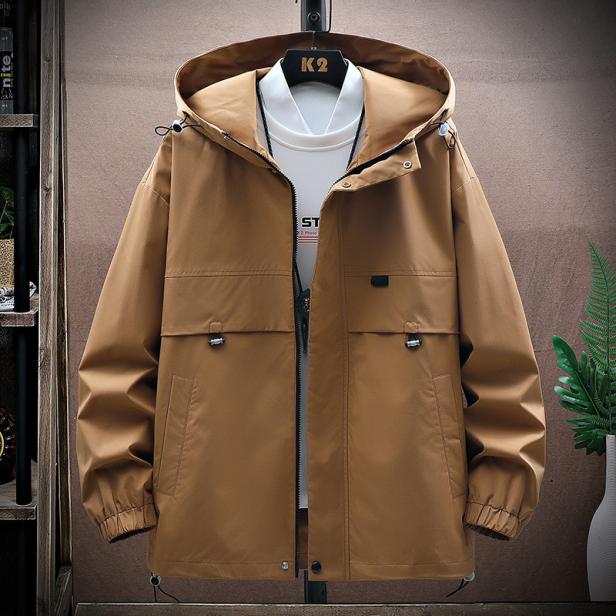 男士户外春秋宽松风衣夹克
